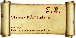 Straub Mátyás névjegykártya