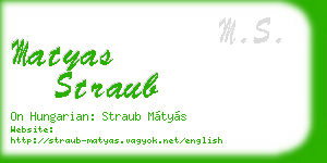 matyas straub business card